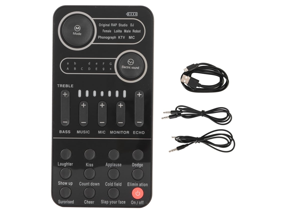 Tarjeta De Sonido Portátil Bluetooth 5.3 Con Cambiador De Voz Y Múltiples Efectos Para Transmisiones En Vivo Y Juegos.