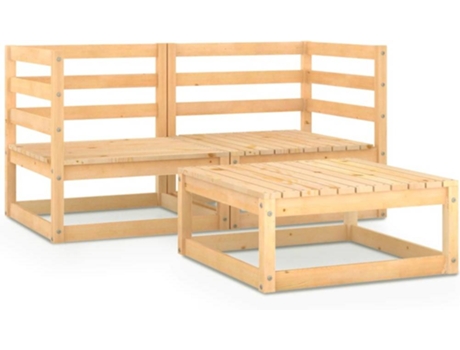 Conjunto 3 de muebles de jardín VIDAXL madera maciza de pino