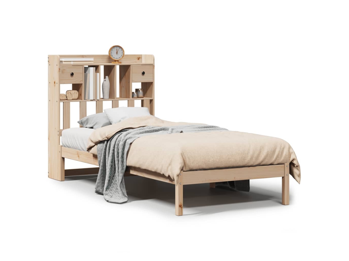 Maison Exclusive - Cama Con Estantería Sin Colchón Madera Maciza De Pino 75x190 Cm