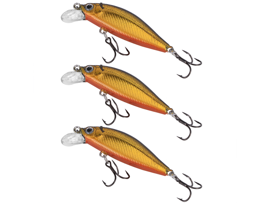 2026rebe-3pcs Minnow Artificial Bait Lure Con Gancho Doble Sinking Tongue Plate Simulation Fishing Tackle6