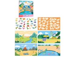 Libro de rompecabezas de dibujos animados, adecuado para niños, con pegatinas reutilizables MDUG