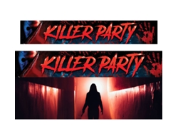 Letrero Killer Party de tela de 290X50 cm