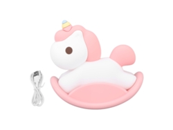 Rebe-luz Nocturna De Silicona Led Para Niños Cargable Usb Linda Caballo Bebé Con Temporizador Para Guardería Rosa