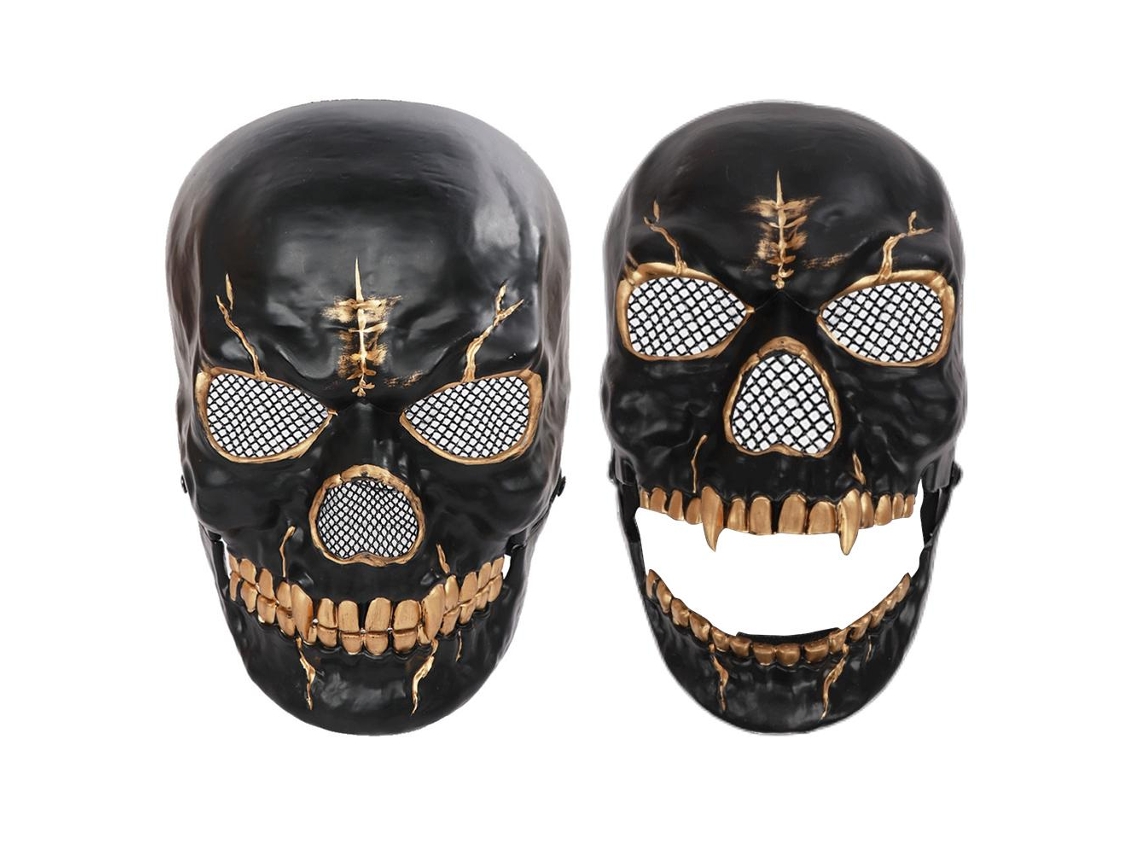Ats-máscara De Calavera Con Mandíbula Móvil Para Halloween, Disfraz De Terror, Cubre Rostro Espeluznante Para Cosplay, Carnaval Y Fiestas