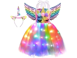 Disfraz De Unicornio Con Luces Led, Vestido Tutú, Regalo De Cumpleaños Para Fiesta De Halloween.