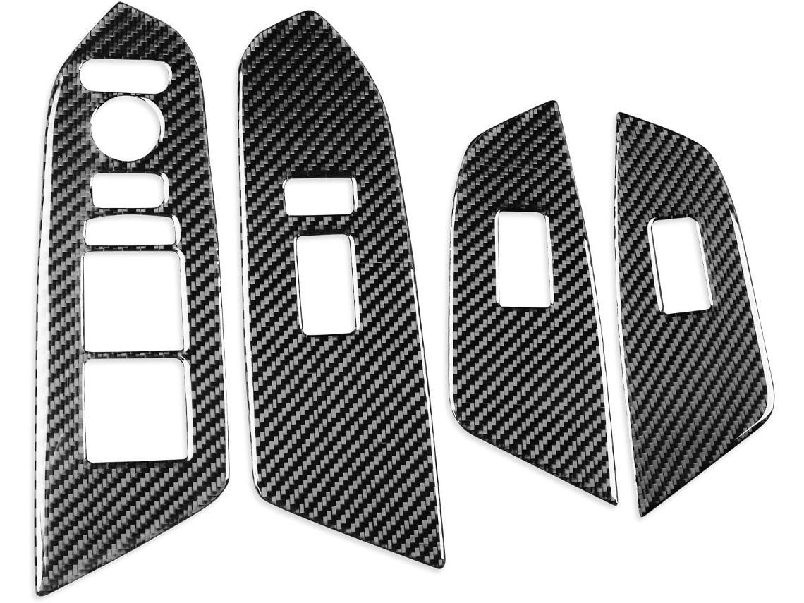 Adhesivo Decorativo Para Ventana De Coche Con Textura Fibra Carbono Crv 2017 2018 2019 2020 2021 (negro, Lhd)