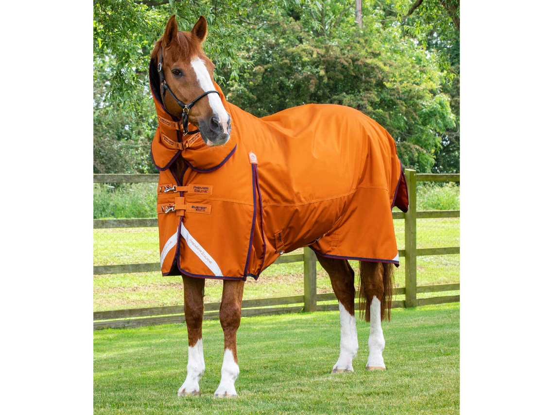 Manta impermeable para caballos con cubrecuello PREMIER EQUINE Buster Combo 200g