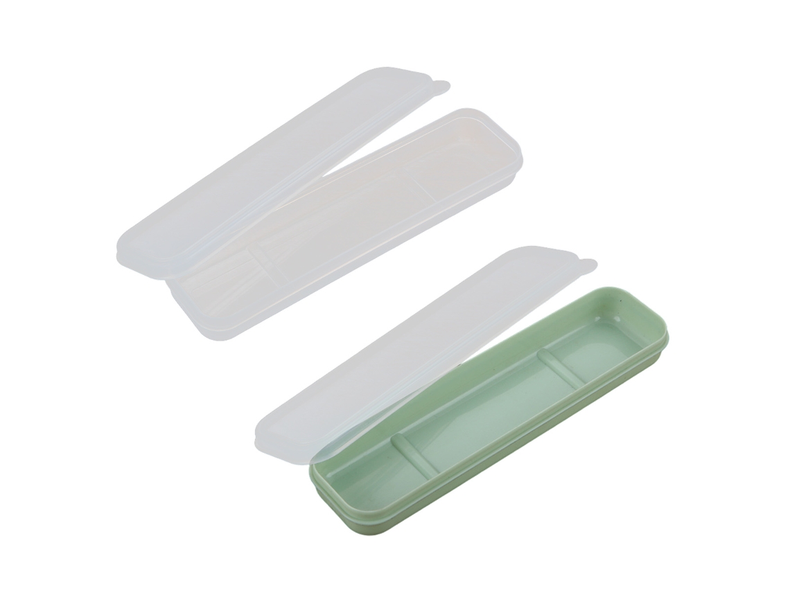 MEOIRUERY 2 Piezas Porta-Taladeros Plegables con Tapa, 8 Pulgadas, Caja de Almacenamiento para Cubiertos de Viaje, Soporte para Cubiertos de Plástico