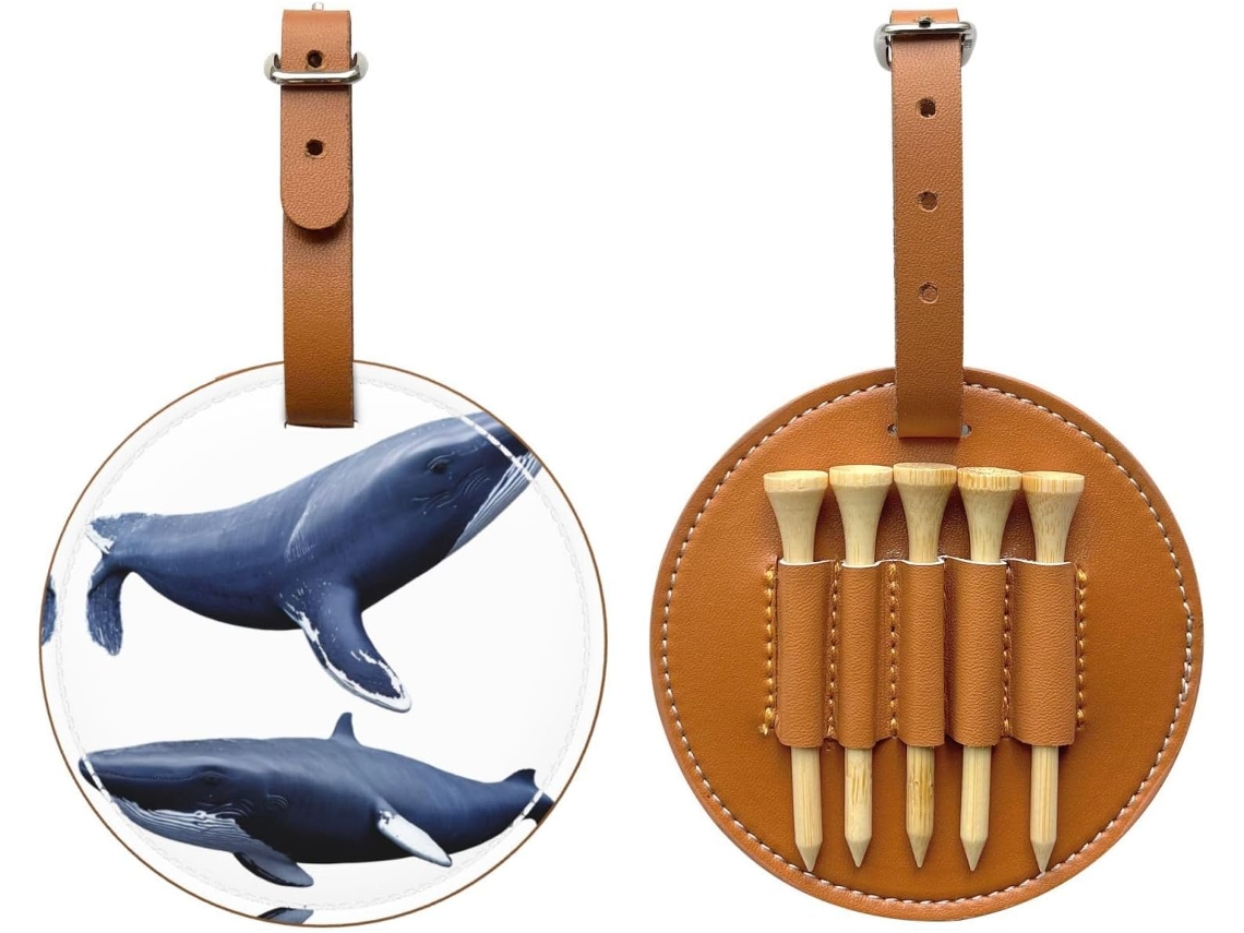 Bolsa para Tees de Golfe com Estampa de Baleia Polar, Preta S/MARCA