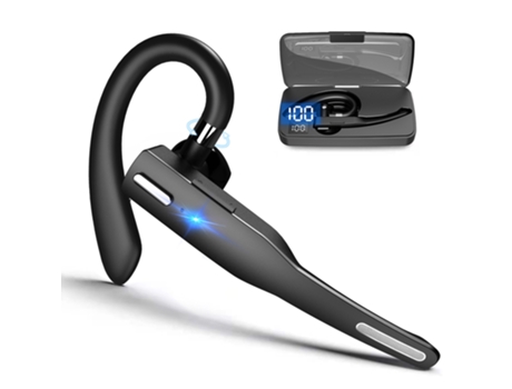 ELKUAIE Auricular inalámbrico Bluetooth, auricular inalámbrico Bluetooth 5.1 con estuche de carga, para conducir en la oficina