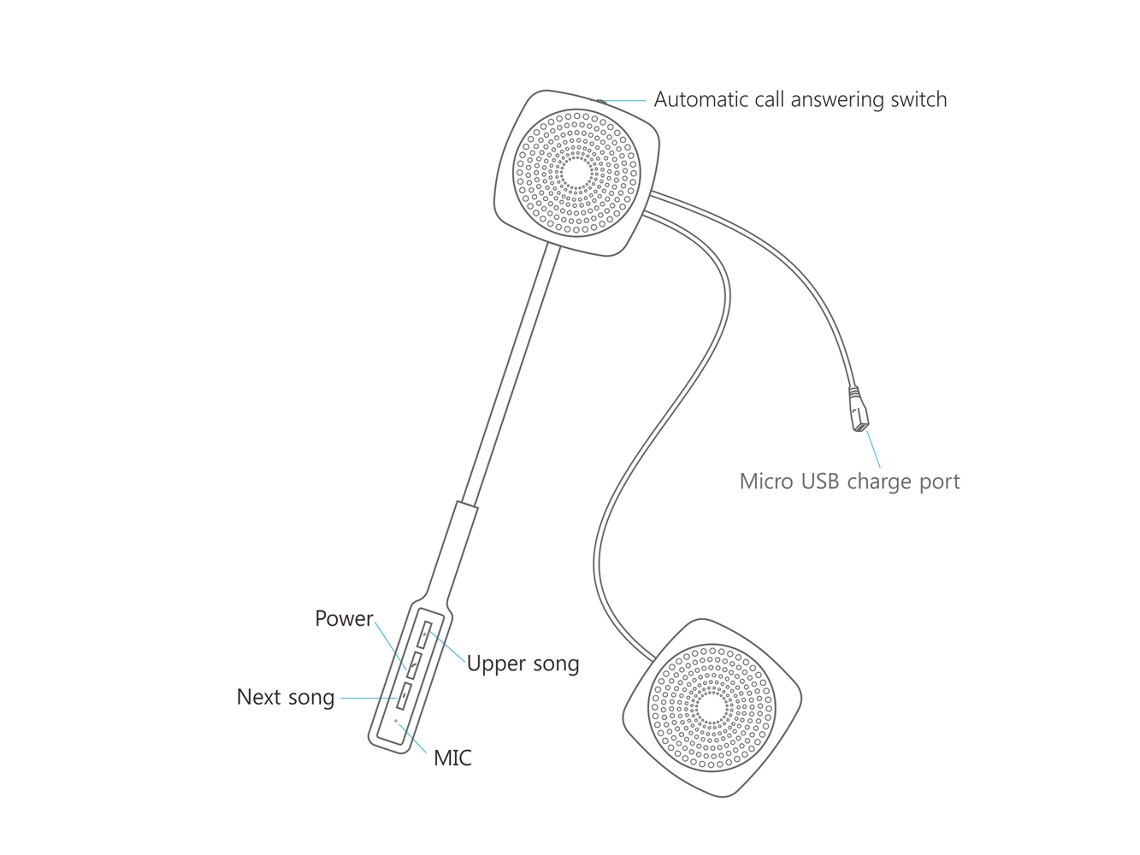 Auriculares Inalámbricos Bluetooth Para Motocicleta Con Intercomunicador Para Casco, Micrófono Estéreo Y Función Manos Libres.