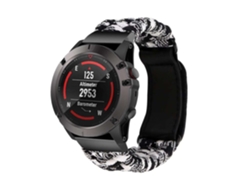 Correa Pulsera Fio Trenzado para Garmin Enduro Negro y Blanco