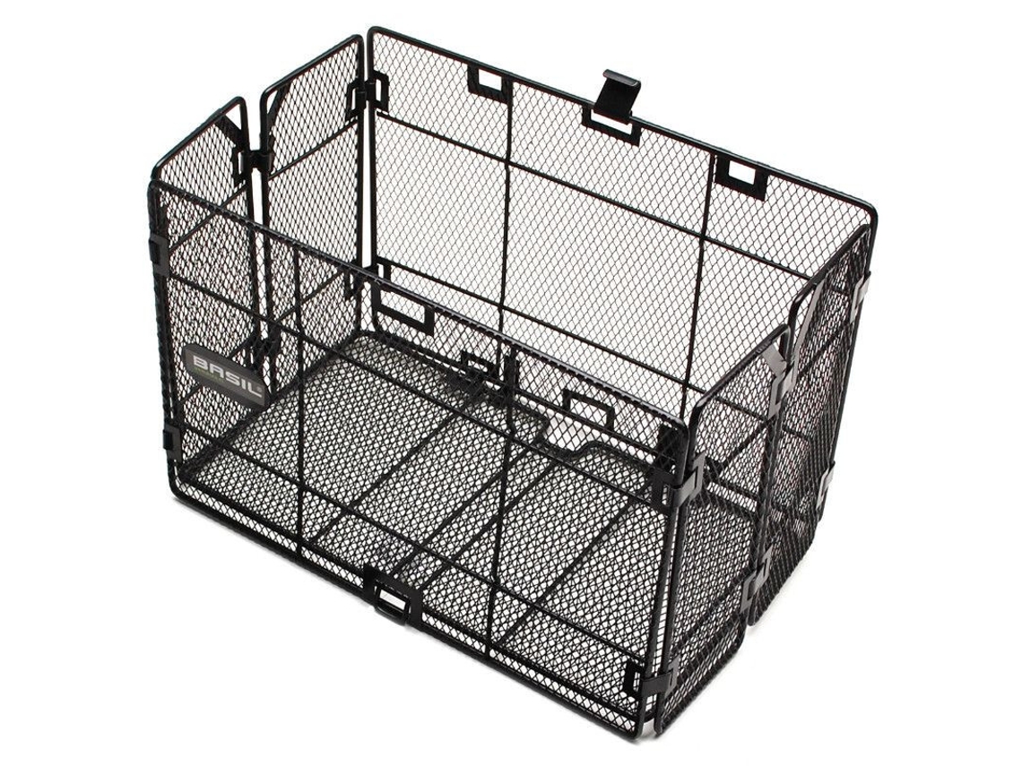 Cesta trasera plegable de acero en forma de panal de abeja con tensor para su fijación al portaequipajes BASIL Catania