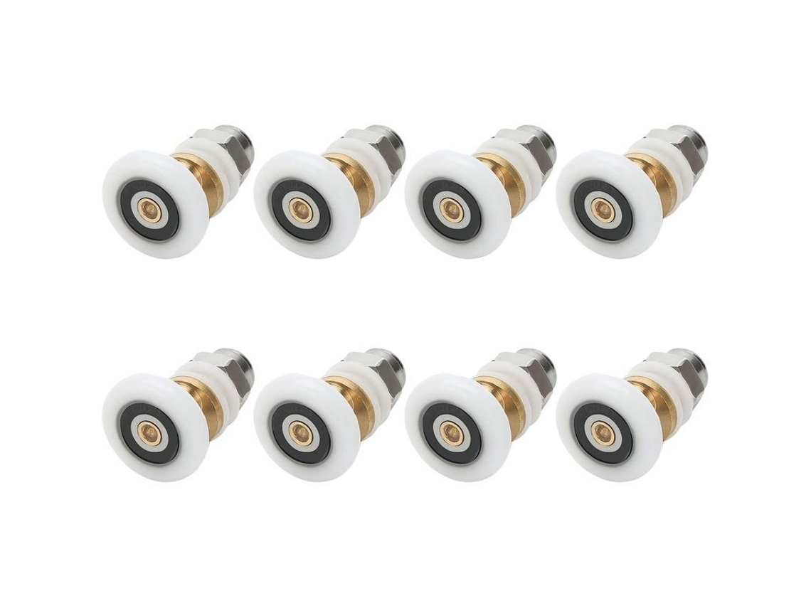 2026rebe-ruedas Para Puerta De Ducha Linjou 25mm, 8pcs, Compatible Con Cristal 10-12mm, Nylon Y Cobre