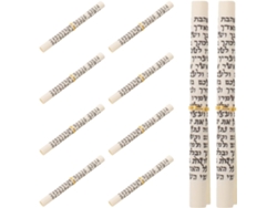 10 Rollos Bendición Mezuzá Hogar Judío Papel Beige Cuerda Compactos Confort Espiritual Decoración Religiosa