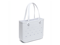 Bolso De Playa Grande De Eva Con Agujeros, Elegante, Para Nadar, Ir De Compras, Picnics, Blanco.