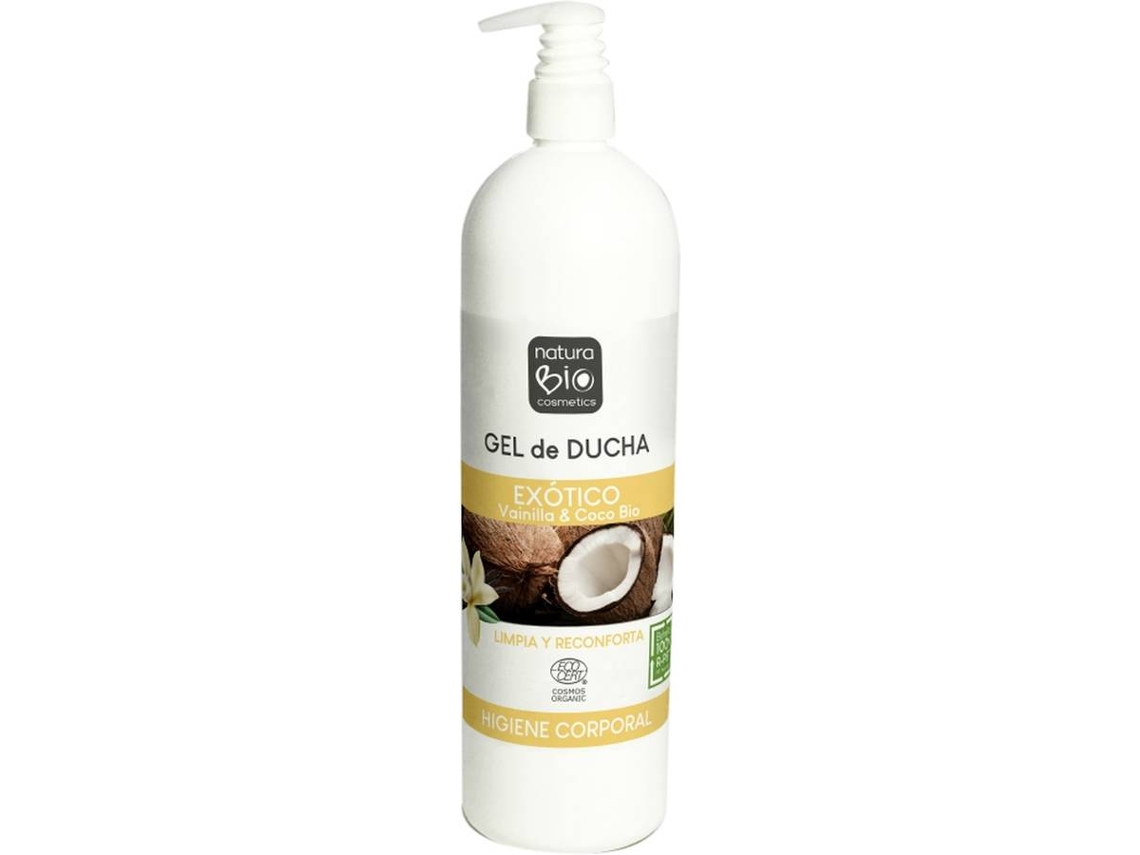 Gel de Baño NATURABIO COSMETICS Exótico Biografía Vainilla y Coco (740 ml)