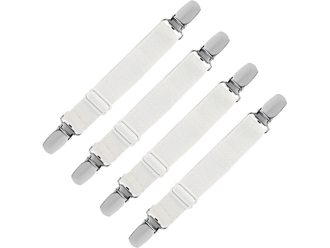 Ajustadores de tensión Rebe para edredones, sofás y tablas de planchar, juego de 4 piezas en color blanco.