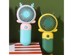 Mini Ventilador De Mano Adorable, Recargable Por Usb, Con Potente Flujo De Aire, Amarillo Y Verde Oscuro.