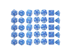 Juego De Dados De Plástico, 35 Piezas, Color Perla Estándar, Números Blancos, Dados Poliédricos Para Juegos De Mesa Educativos, Color Azul.