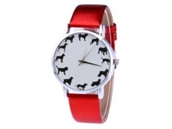 Reloj De Pulsera Unisex De Cuarzo Con Correa De Piel Sintética T416-yx (rojo)