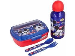 Lonchera MICKEY MOUSE (Azul - Plástico - 7 x 18 x 12 cm)