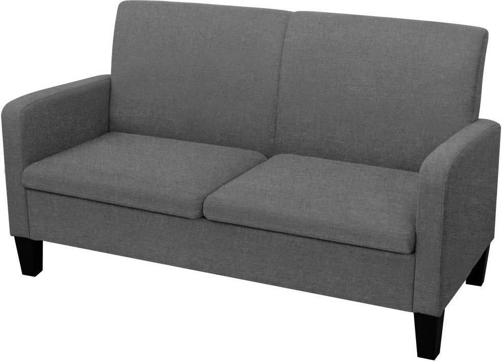 Vidaxl Sofá 2 plazas tela 135x65x76 cm gris oscuro asiento