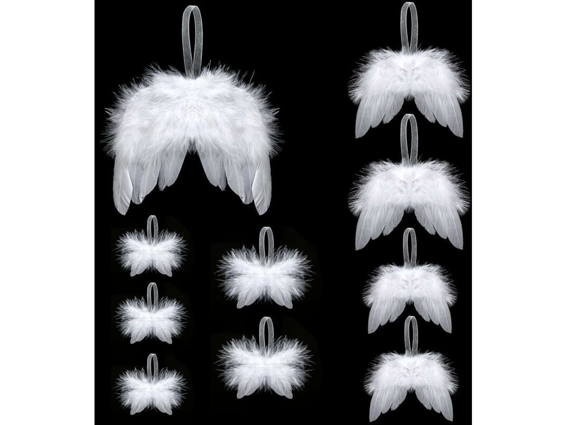 10 piezas de alas de ángel emplumadas para decoración navideña RNEMITERY