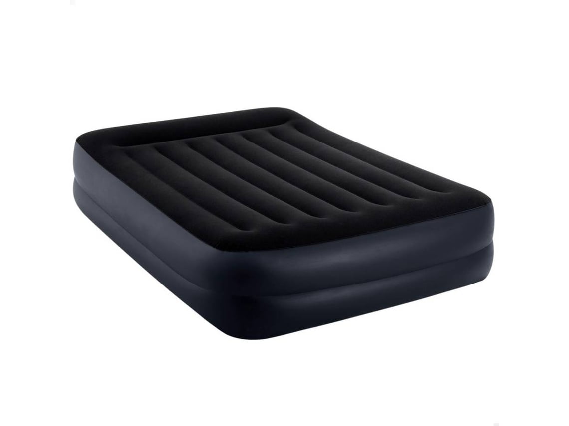 Colchón Inflable Doble INTEX Dura-Beam con Apoyo de Almohada y Bomba 220-240V (152x203 cm)