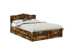Maison Exclusive - Estructura De Cama Roble Ahumado 140 X 190 Cm Madera Ingenieril