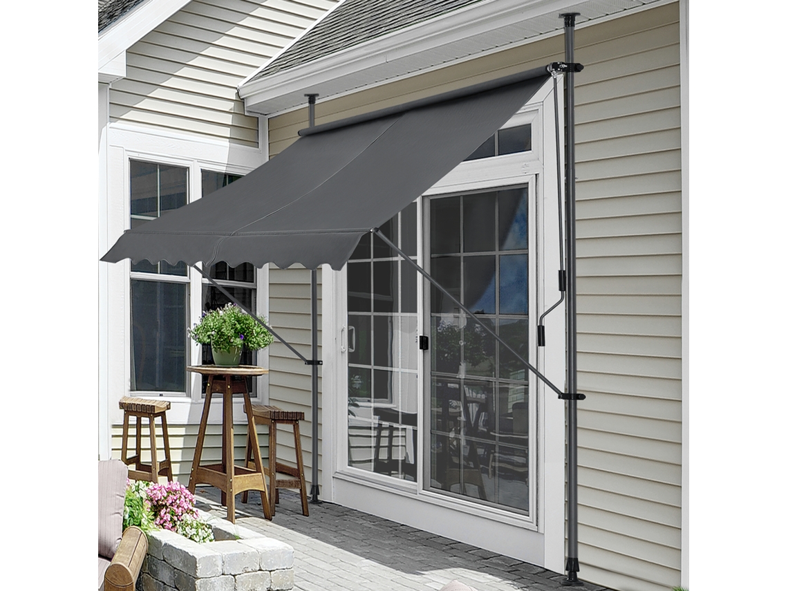 Toldo articulado PRO.TEC Stem - acero 300 x 120 x 220-309 cm gris