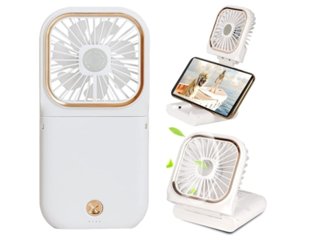 Mini ventilador portátil de carga portátil pequeño ventilador Breeze Silent Power USB recargable ventilador de viaje pequeño blanco BISBISOUS