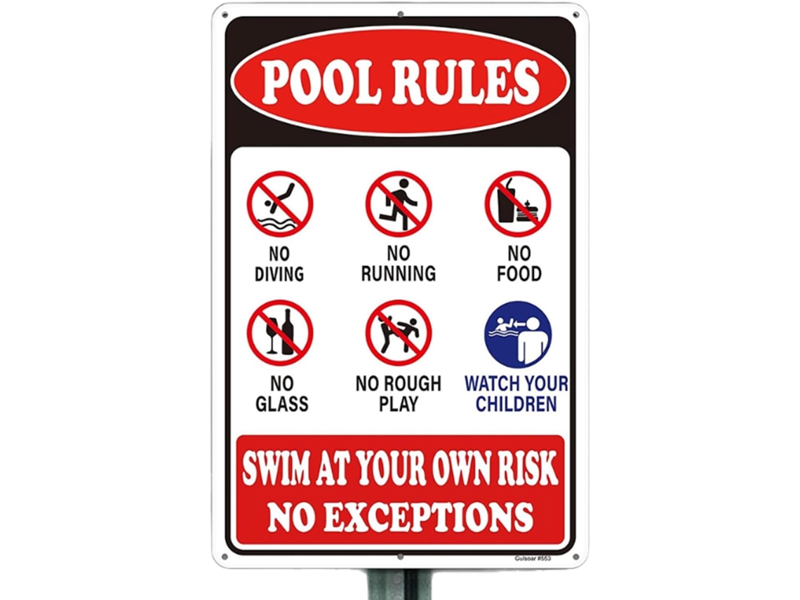 Letrero Con Las Normas De La Piscina - Letrero Decorativo De Seguridad, Accesorios Para Piscinas Para Terraza, Piscina,