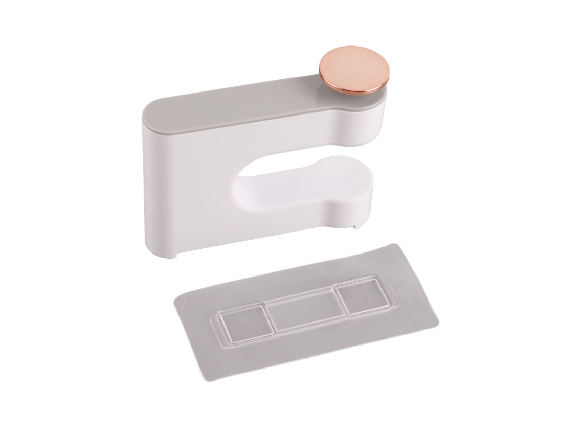 Soporte De Pared Para Secador De Pelo Con Organizador Adhesivo Para Herramientas De Cuidado Del Cabello, Pequeño, Gris.