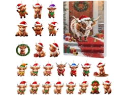 Adorno Cuenta Regresiva Colgante Decorativo Festivo Plano 2d Árbol Navidad Calendario Adviento Animales
