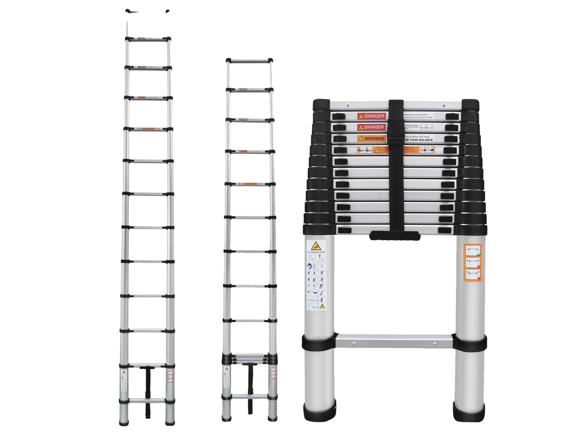 Escalera telescópica, construcción robusta, diseño que ahorra espacio, 5 m (16,4 pies)
