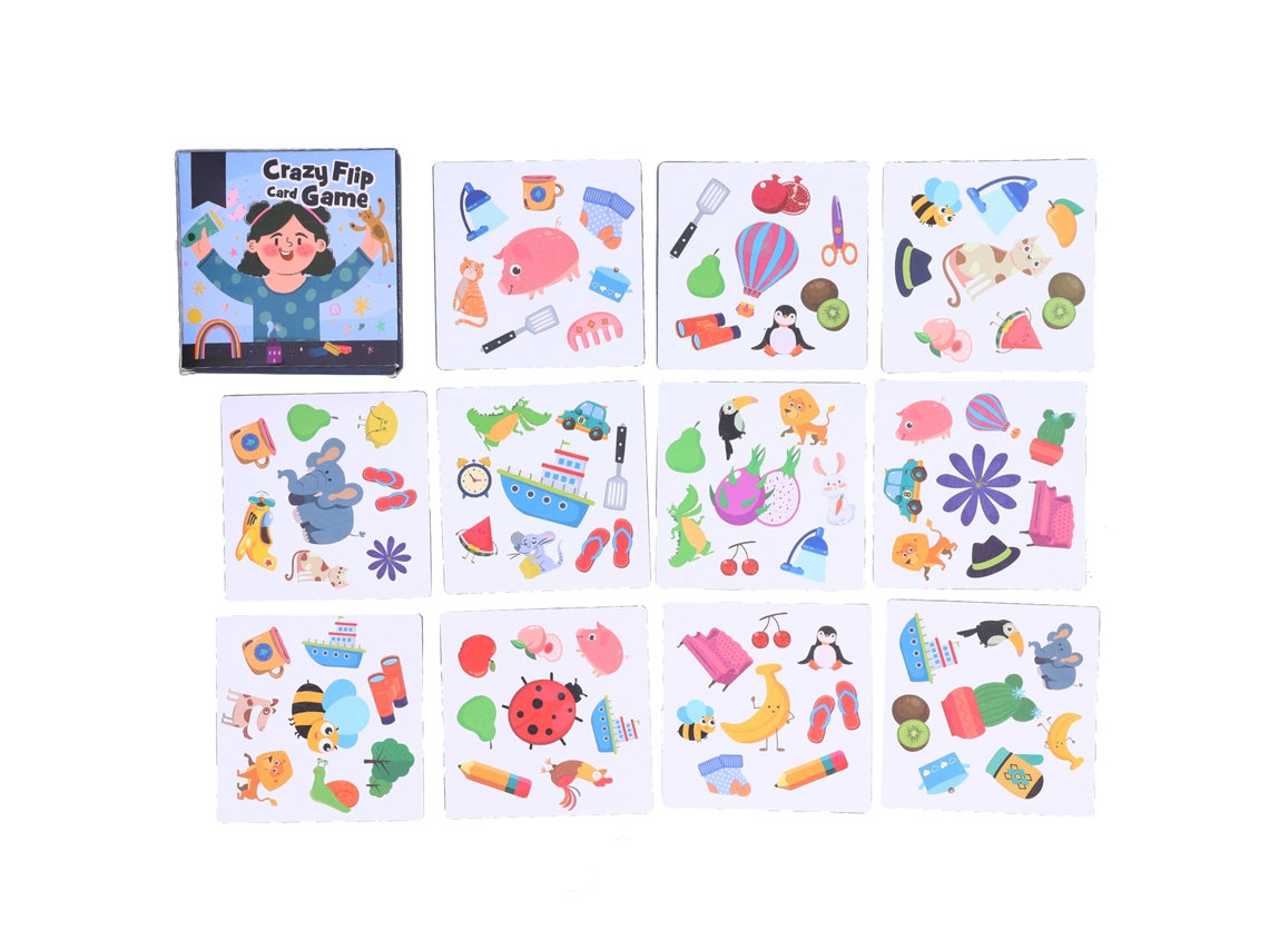 Juego De Cartas Flip Crazy Match Para Niños De 3 Años En Adelante - Juguete Educativo Familiar Con 54 Cartas