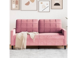 Sofá De 2 Plazas Terciopelo Rosa 140 Cm