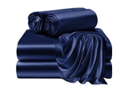4pack Juego De Sábanas Ajustables De Satén Chrui 100% Poliéster 153x203x35cm (azul Marino)