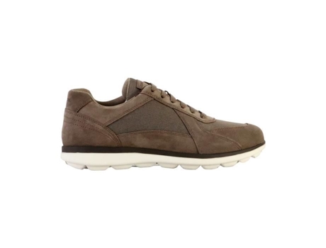Zapatillas de Hombre GEOX Baixo Dove Grey Cadarços Planos Conforto Piel Gris (42)