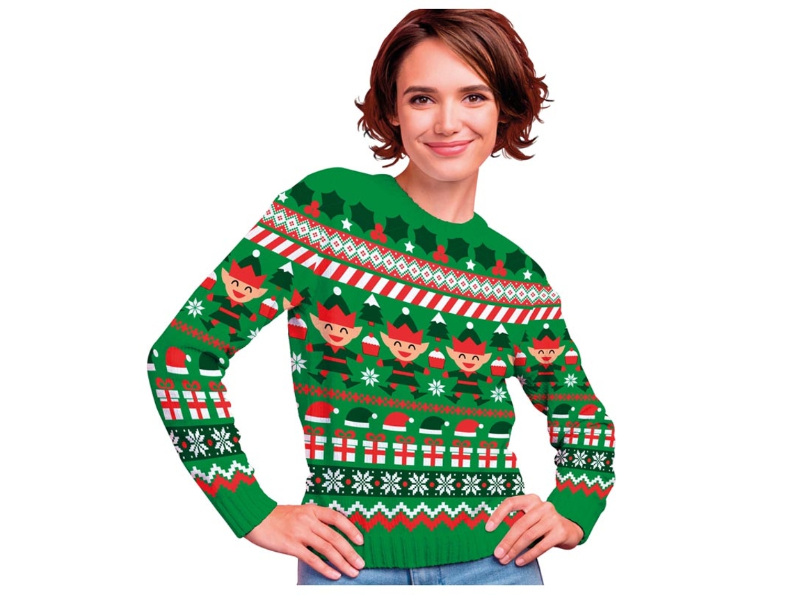 Jersey Navidad Elfo verde para mujer