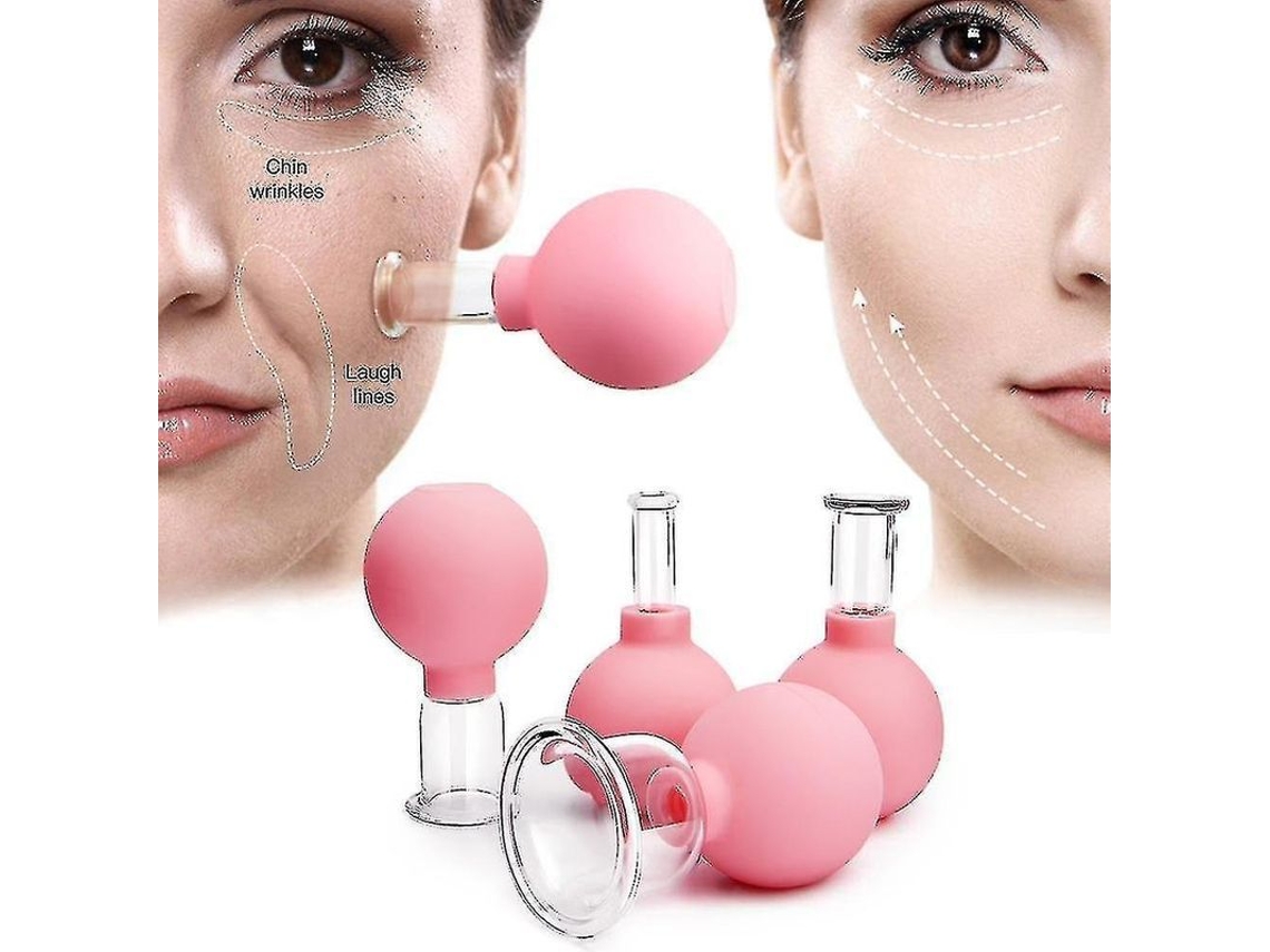 4 Ventosas De Goma Para Masaje Facial Y Corporal Con Efecto Lifting Qrh