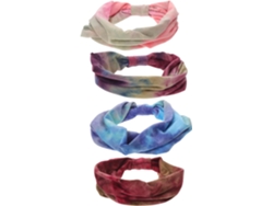 Conjunto De 4 Diademas Elásticas Anchas Con Estampado Tie-dye Para Mujer, Absorbentes Del Sudor, Estilo Ultra