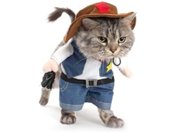 Traje Vaquero Especial Para Mascotas Perro Gato Con Sombrero Talla S