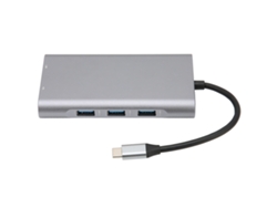 Estación De Acoplamiento Usb-c 10 En 1 Con Puerto Pd, 3 Puertos Usb 3.0, Hdmi 4k, Vga, Rj45 Y Ranura Para Tarjeta.