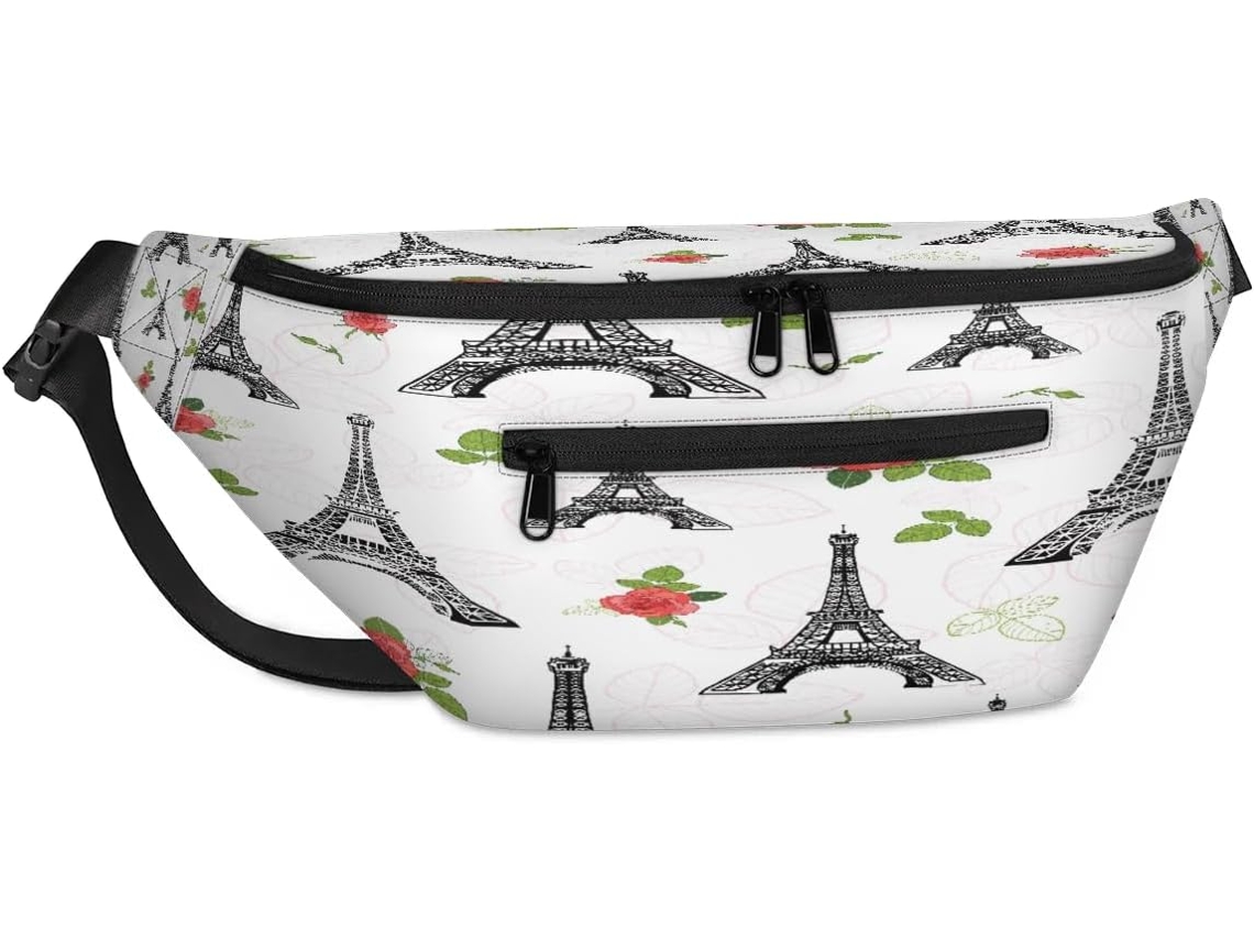 Bolso Hombro Unisex Tropicallife Roses Eiffel Tower Paris Para Hombre Mujer Gran Capacidad Bolso Pecho Info