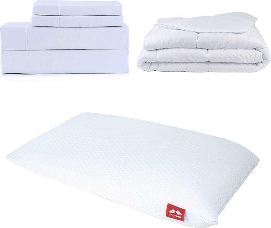 Conjunto de Sábanas, Edredón y Almohadas MORFEO Blanco (Algodón - 105X200 cm)