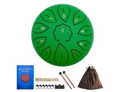 Tambor De Mano Digitallab De 6 Pulgadas Con 11 Notas En Escala Menor Para Niños Con Baquetas (verde)