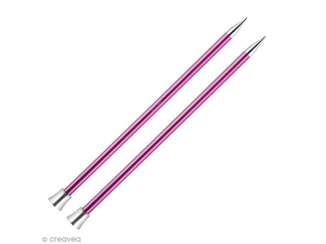 Aguja de tejer - KNITPRO - 40 cm - 10 mm - Aluminio de color - Rosa brillante - 1 par