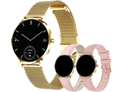 Smartwatch CHRONUS T8 Ultra AMOLED de 1,19" con diseño ultrafino y 3 correas – Dorado